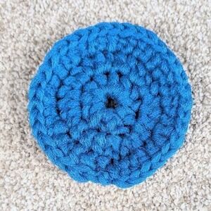 Handmade Turquoise Nylon Crochet Pot Scrubber‎ Round Home Decor